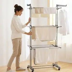 틈새 이동식 건조대 접이식 스탠딩 실내건조대 빨래 건조대 공간활용 콤팩트 튼튼한 베란다 스텐 다단
