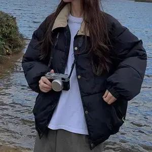 루즈핏 여성 패딩 점퍼 데일리 여성 하이넥 점퍼 카라 겨울