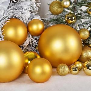 크리스마스 15CM 골드 오너먼트 대형 무광 트리 파티 장식 구체 펜던트 2025