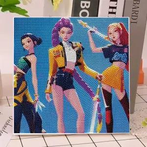 케이팝 데몬헌터스 보석 십자수 DIY 어린이 크리스마스 캐릭터 케데헌 놀이 큐빅 선물