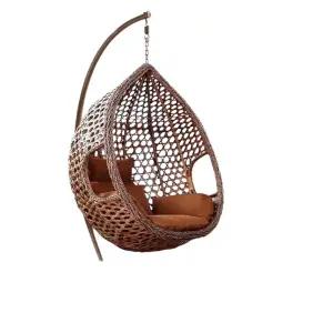 가정용 해먹 라탄 야외 그네의자 브라운+팔걸이 침대 베란다 1인용 그물