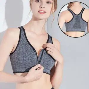 앞지퍼 스포츠브라 와이어리스 탑스포츠 데일리 여성 스포츠브라 트레이닝 필라테스복 피트니스 언더웨어