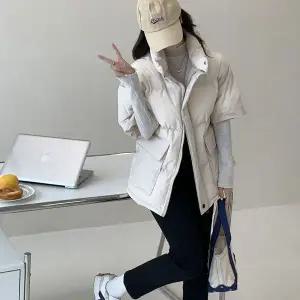 코튼 패딩 퍼퍼 조끼 하프 슬리브 다운 겨울 자켓 여성 반팔 조끼 가을 봄 인기 코트