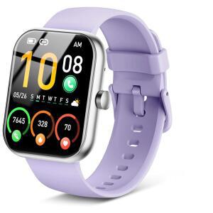 남성용 스마트 워치(응답/전화 걸기), 1.96인치 HD 피트니스 트래커 러닝 워치, IP68 방수, 만보계, 수면/걸음/활동/심박수 모니터, 안드로이드용 110+ 스포츠 모드 스마트워치, 라벤더