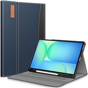 삼성 갤럭시 탭 S10 FE 플러스 13.1 인치 2025 모델(SM-X620/X626)용 핀티 케이스, S 펜 홀더 내장, 포켓 자동 슬립/웨이크 포함 멀티 앵글 포트폴리오 비즈니스 커버, 네이비