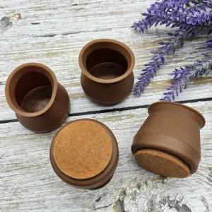 (원형 대형 갈색 4P) 실리콘 의자 발캡/흡수/패드/의자발/가구/다리/의자캡/발싸개/커버/발받침/쿠션/소음