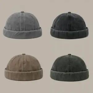 와치캡 워싱 챙없는 모자 빈티지 스타일 아메카지룩 남자와치캡