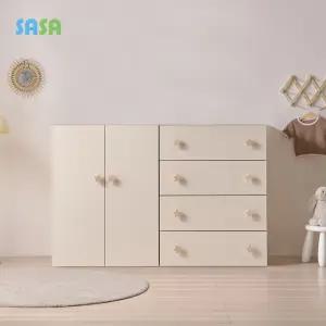 E0 로미 1600 아동옷장+서랍장세트(원목발미포함)