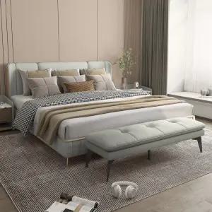 침대앞 보조 소파 옆 거실 오프화이트 긴의자 사이드 가죽 벤치베드