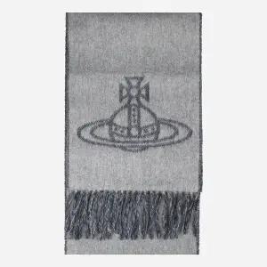 비비안 웨스트우드 5F 81030006 W00ZH P407 더블 로고 머플러 미네랄 그레이