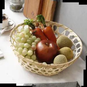 대나무바스켓 대나무 바구니 과일 야채 보관 식탁 인테리어 소품