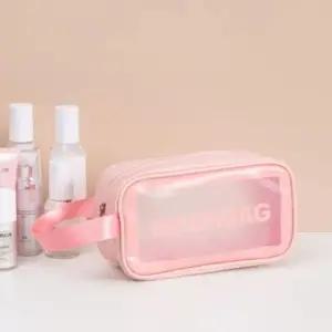 여행용워시백 PVC불투명여행세면파우치 (핑크 소)
