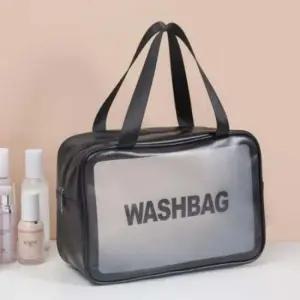 여행용워시백 PVC불투명여행세면파우치 (블랙 대)