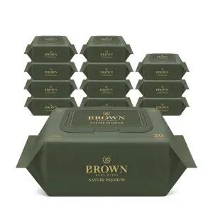 [브라운][브라운물티슈] 네이처 프리미엄 20매 휴대 캡 12팩