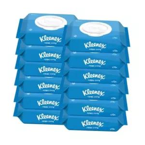 크리넥스 수앤수 코튼클린 물티슈 캡형 72매x6개입x2팩