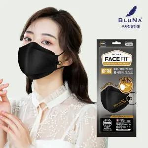 [블루나]페이스핏 KF94 마스크 대형 블랙 30매