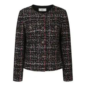 글리터 노카라 트위드 자켓 BJJAX2123 H