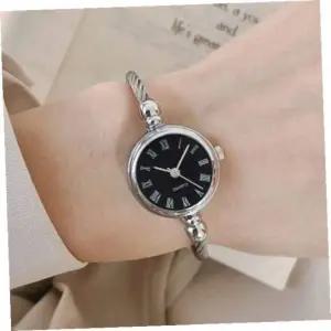 [콩심팥심]여성시계 와이어뱅글여성손목시계(블랙로마숫자)