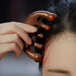 [골드스마일]플라스틱 괄사 마사지기 나무 무늬 얼굴