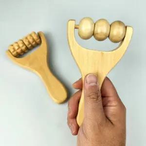 [골드스마일]나무 롤러 마사지기 지압 마사지 손마사지기