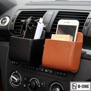 자동차 액세서리 전화 홀더 마운트 에어 벤트 교수형 저장 상자 휴대 가방 PU 가죽 안경 주최자 지원