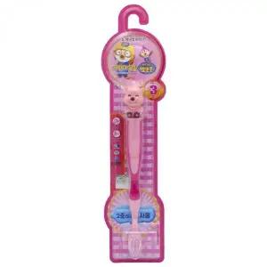 [골드스마일]키즈용 핑크비버 캐릭터 어린이 칫솔 루피 디자인