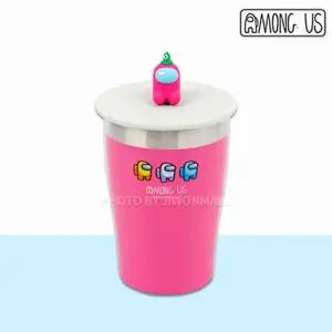 [골드스마일]핑크 캐릭터 스테인리스 컵 캐주얼 음료용