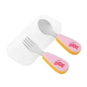 [골드스마일]유아용 스테인리스 아기용 토끼 디자인 수저 포크