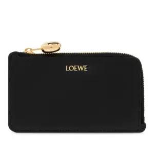 로에베 골드 로고 엠보스드 가죽 카드지갑 CANBZ40 X011100