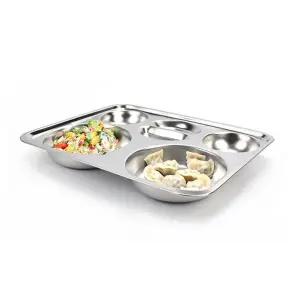 [골드스마일]업소 단체급식용 원형4찬 스텐식판 병원 군대 학교 위