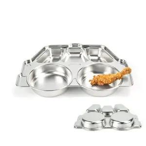 [골드스마일]스텐 27종 5칸 자동차모양 식판 유치원 어린이집 학교