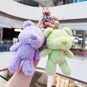 세아 뽀글이 곰돌이 키링 양털 무배 고리