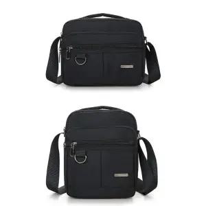 방수 나일론 남성 크로스백 블랙 멀티포켓 경량숄더백