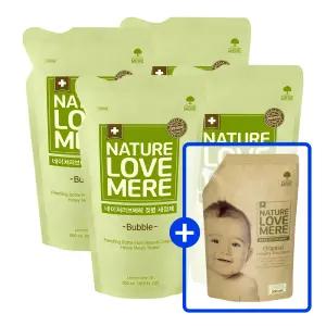 네이쳐러브메레 젖병세정제 거품형 리필 500ml 4팩(GIFT)오리지널향 세제 리필 500ml 1팩