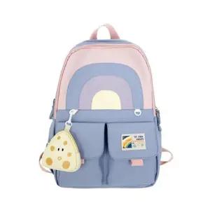 [룽스]책가방 여학생 캐주얼 학생 키링 무지개