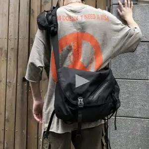 [룽스]블랙 스트릿스타일가방 데일리 옆가방 1P