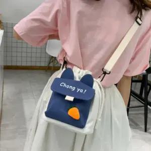 [룽스]귀여운뱃지 주머니형 어린이크로스백 랜