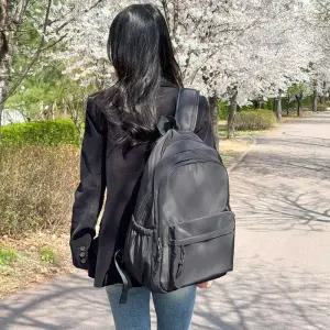 [룽스]케주얼 블랙 검정 브랜드 캐주얼백팩 여성