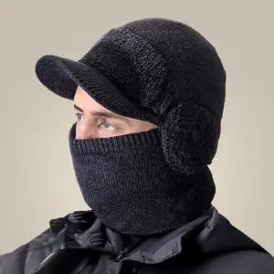 오버겨울모자 넥워머 세트 방한 귀달이 니트캡 워머 골프복면 니트바라클라바 등산복면 겨울 방한