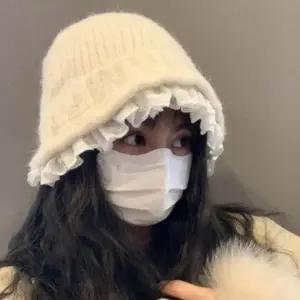 포근한 니트 스타일 러블리 모자 여성 한 벙거지 여성모자 가볍고 겨울모자 레이스 겨울