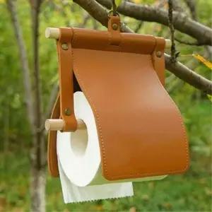 [마이모노샵] 감성 캠핑 차박 가죽 두루마리 휴지걸이 커버 화장실