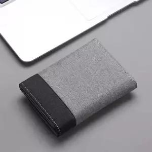 심플한 남성 반지갑 빈티지 지갑 캐쥬얼 캔버스 지갑