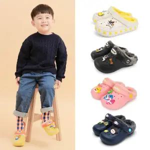 [팬콧키즈]캐릭터 아동 겨울 방한 샌들 실내화 패딩슬립온 방한슬리퍼 키즈 초등 유아