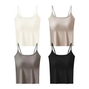 슬림 심리스 브라캡 끈나시 민소매 브라탑 여성 내의 런닝