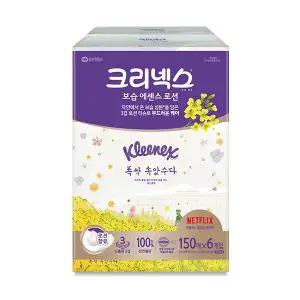 크리넥스 X 폭싹속았수다 보습에센스 로션 천연펄프 미용티슈 3겹, 150매, 6입, 1개