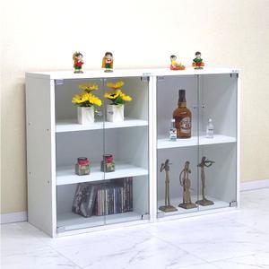 드림퍼니처 드림696 유리문 깊이30cm A4화일 2단 장식장 3단 진열장 다용도 수납장 피규어 소품장 틈새장 책장 공간박스