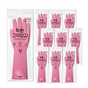 [롯데이라이프]롯데 e-life 고무장갑 핑크 (중) 10입