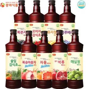 광야 음료베이스 970ml 종류별 모음 /오미자감식초/매실청/복숭아홍차/솔잎감식초/블루베리