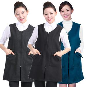 AE276 겨울 모직앞치마 조끼 방한 원피스 기모 따뜻한