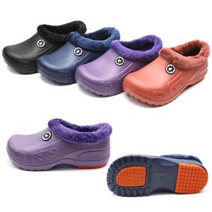 방한털주방화 따뜻한 겨울 털신 청소용 주방 미끄럼방지 식당 230-280